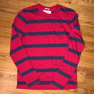 Abercrombie long sleeve. Red w/navy. Sz Small.